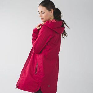 Lululemon | Definitely Raining Rain Jacket | Cranberry | Size 8